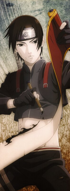 Anime Character with Brush — Black