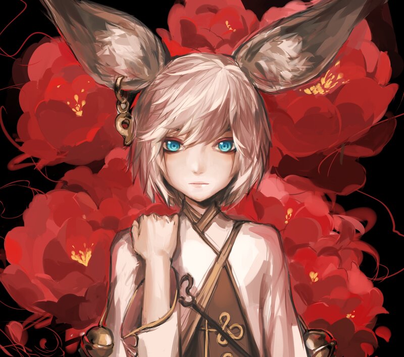 Anime Character with Bunny Ears — Red
