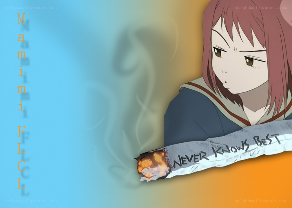 Anime character with burning paper