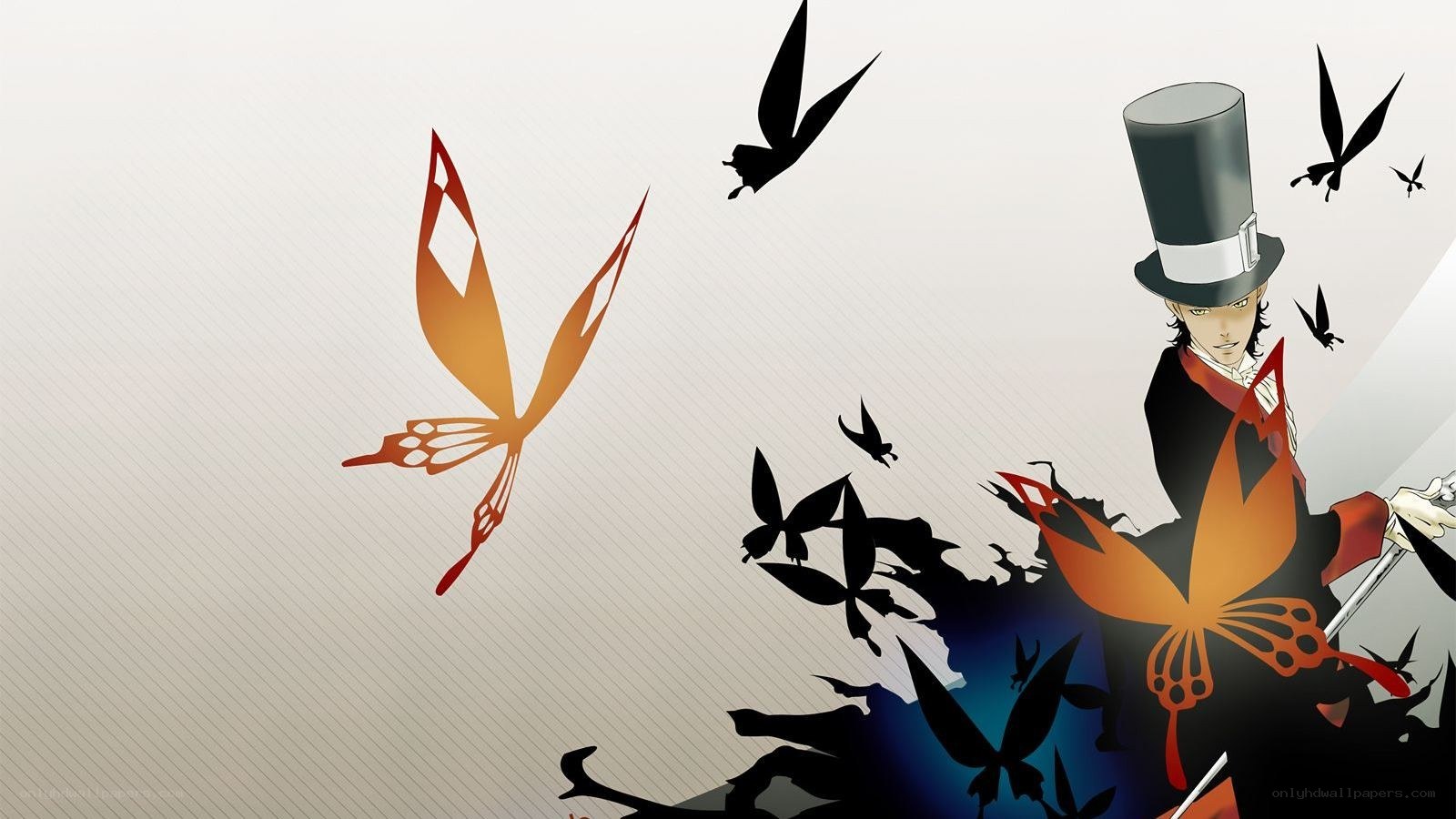anime character with butterflies
