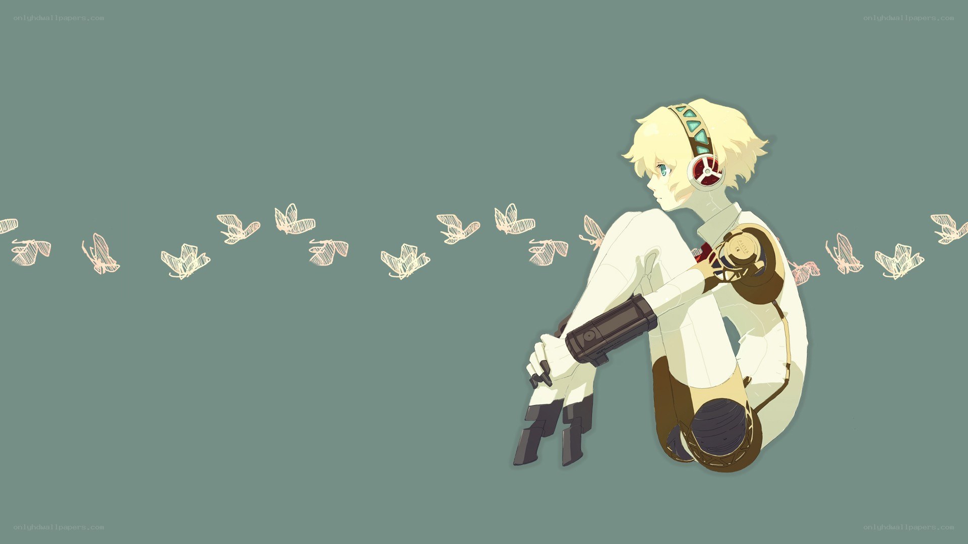 anime character with butterflies