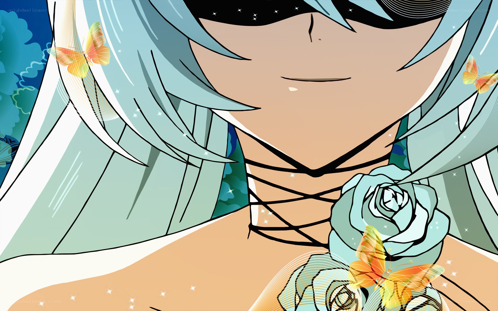 anime character with butterflies
