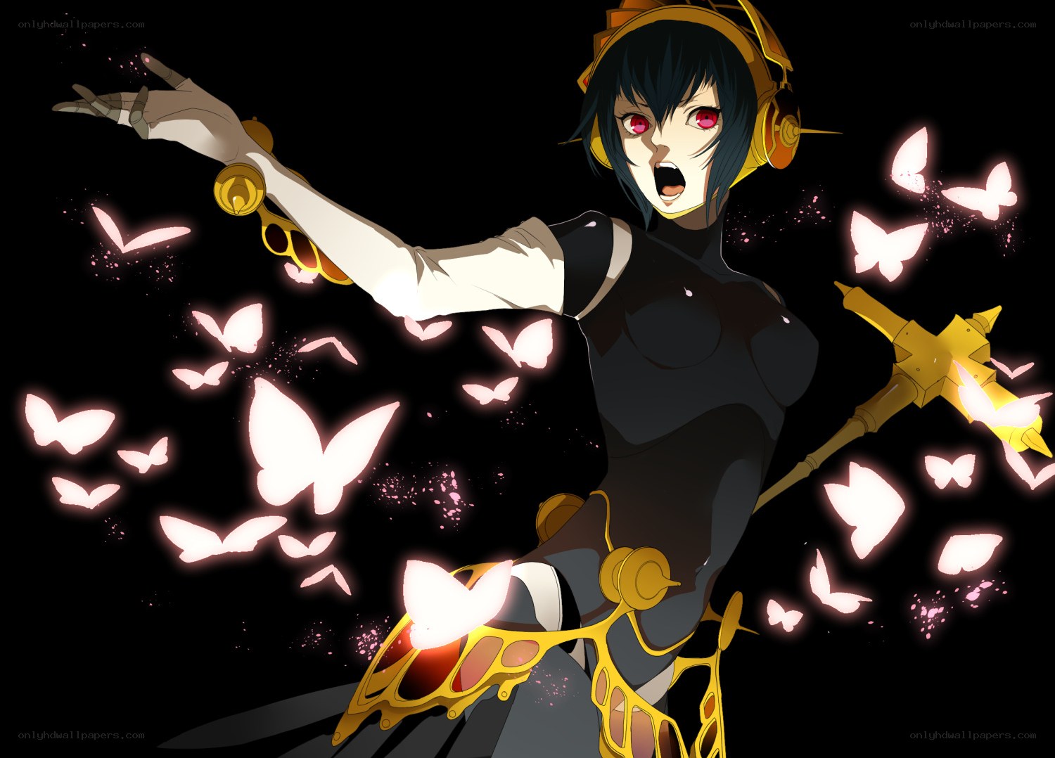 anime character with butterflies