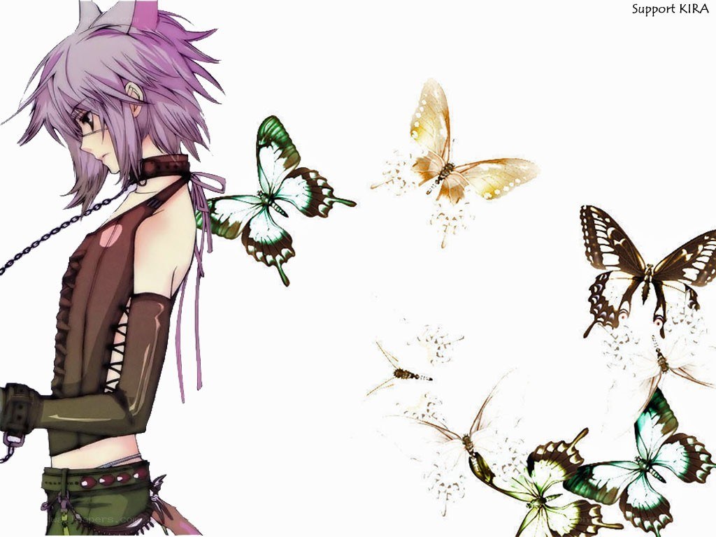 anime character with butterflies