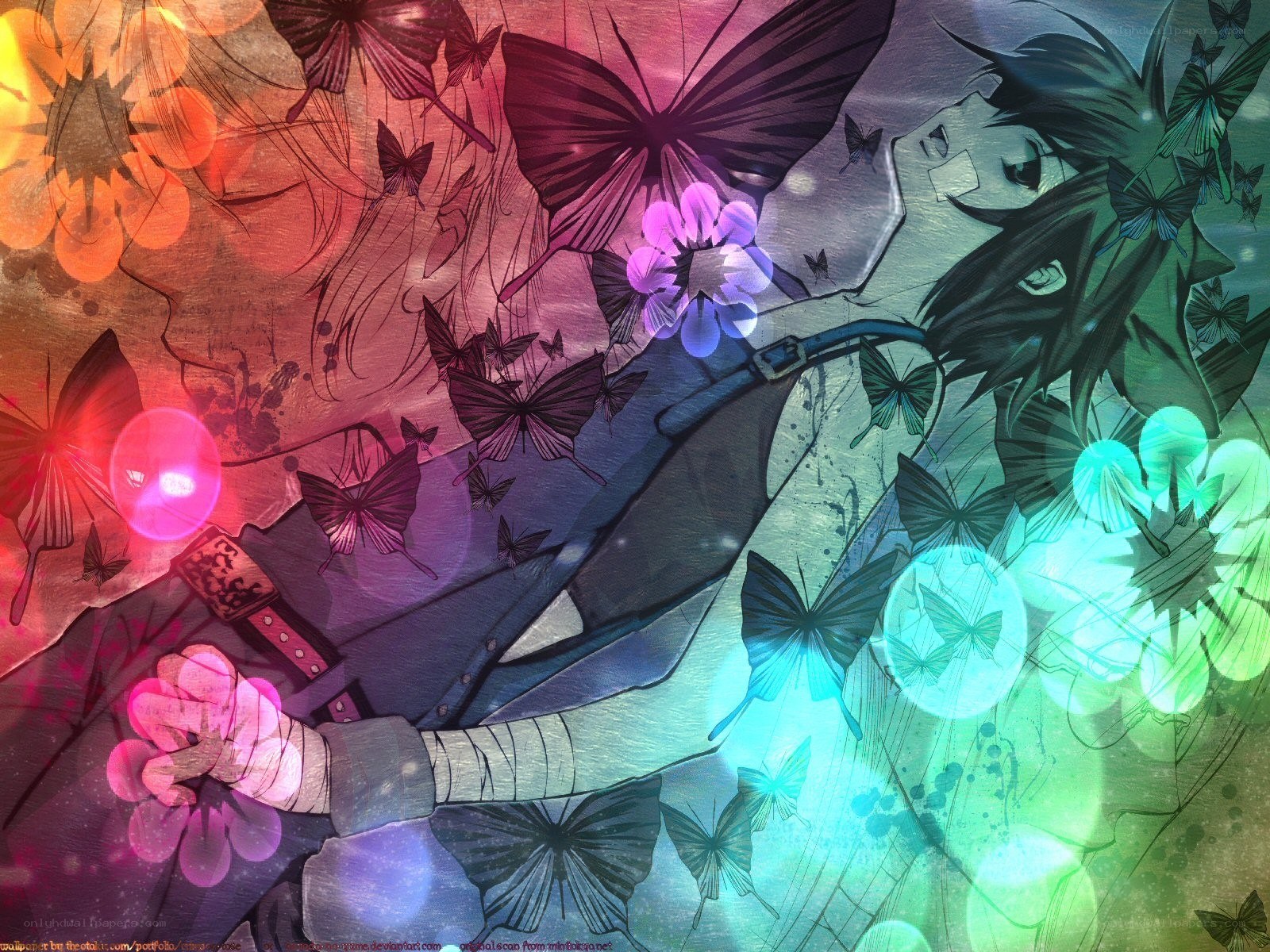 Anime character with butterflies
