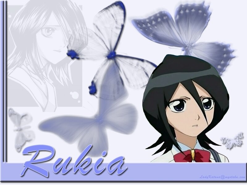 Anime Character with Butterflies — Blue, Calm