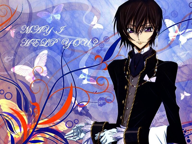 Anime Character with Butterflies — Blue