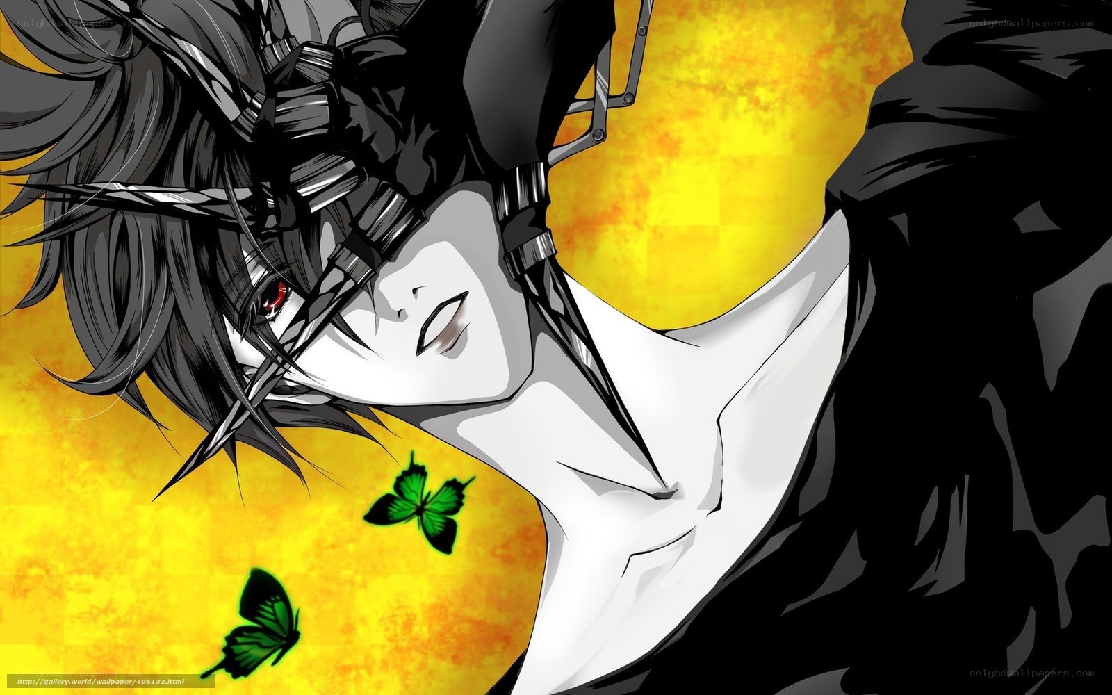 anime character with butterflies