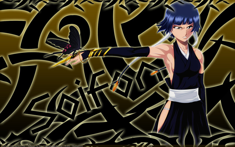 Anime Character with Butterfly — Black, Dramatic