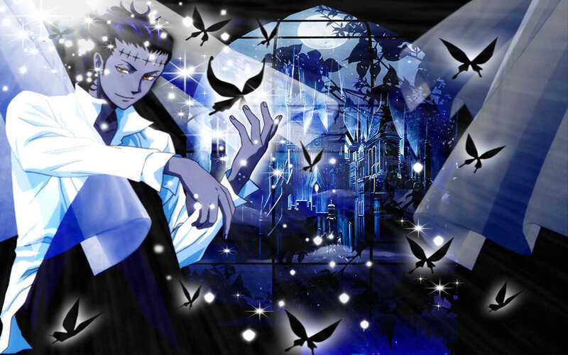 Anime Character with Butterfly — Blue, Dramatic