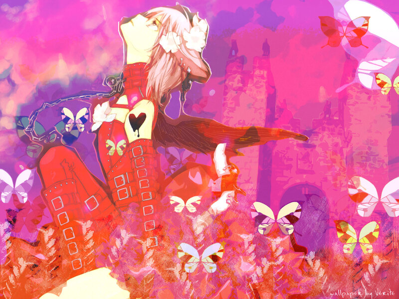 Anime Character with Butterfly — Pink