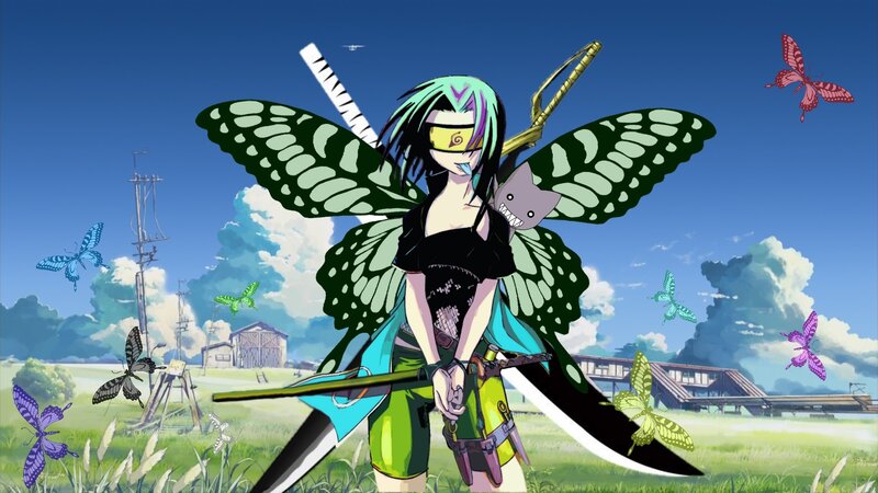 anime character with butterfly wings