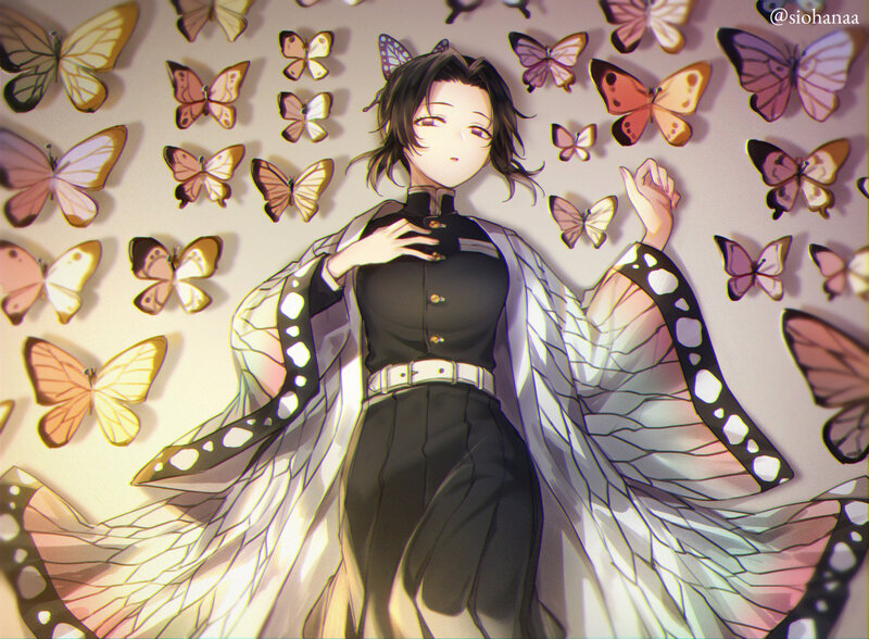 Anime Character with Butterfly Wings — Black