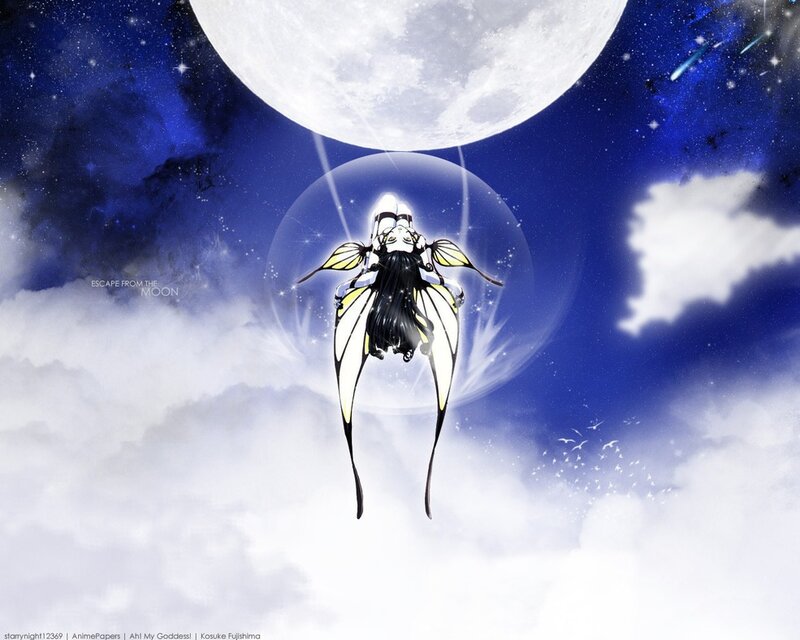 Anime Character with Butterfly Wings — Blue