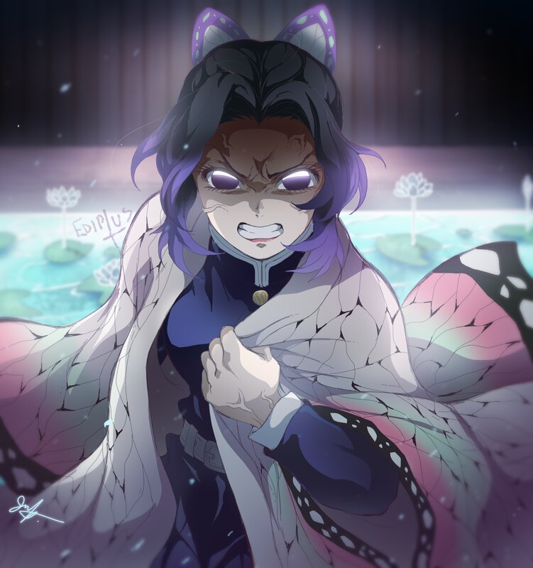 Anime Character with Butterfly Wings — Purple, Dramatic