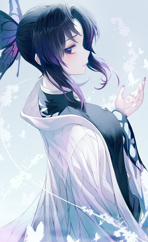 Anime Character with Butterfly Wings — Purple, Serene