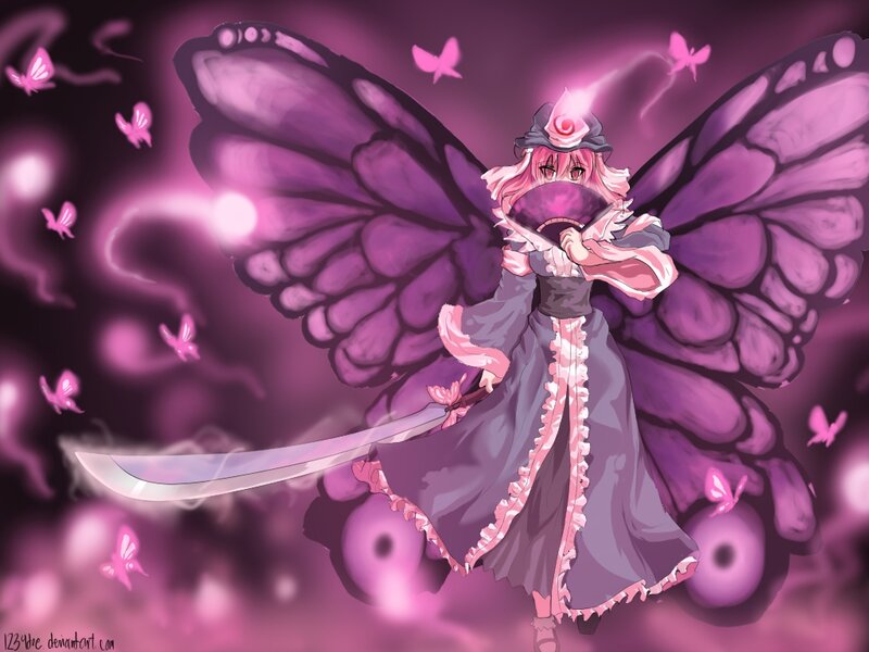 Anime Character with Butterfly Wings — Purple
