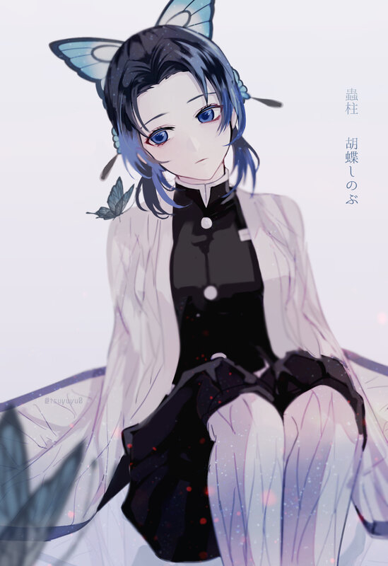 Anime Character with Butterfly Wings — White