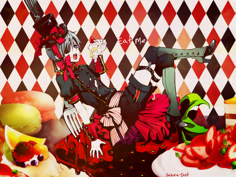 Anime Character with Cake — Red