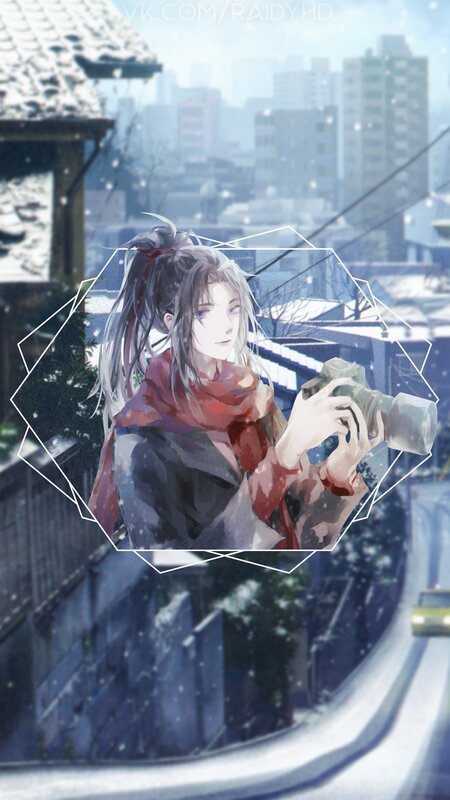 Anime Character with Camera — White