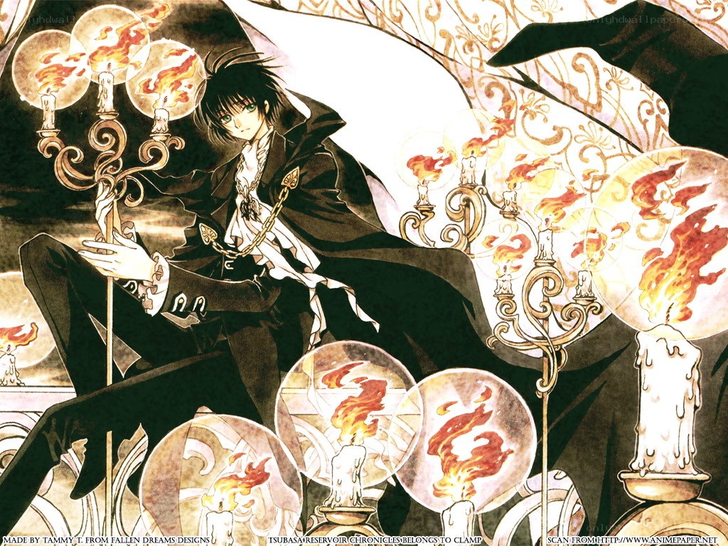 Anime character with candles