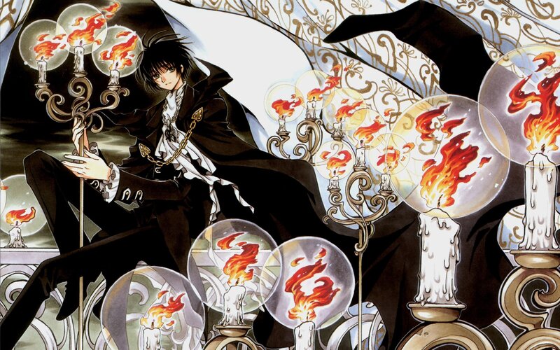anime character with candles
