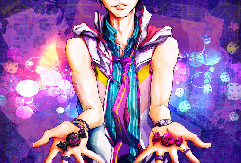 Anime Character with Candy — Purple