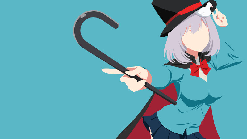 Anime Character with Cane — Blue