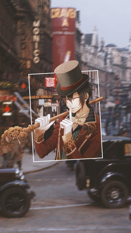Anime Character with Cane — Brown, Dramatic
