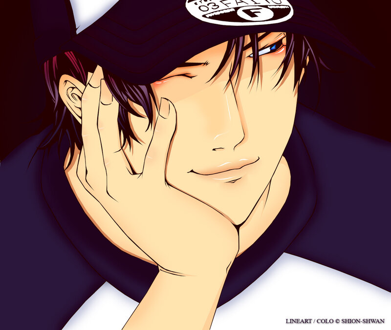 Anime Character with Cap — Purple