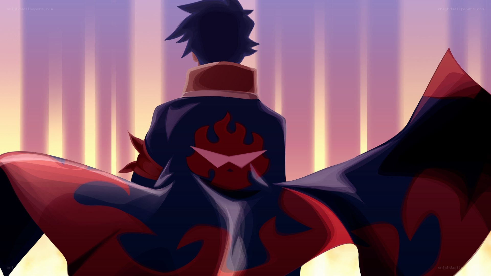 anime character with cape