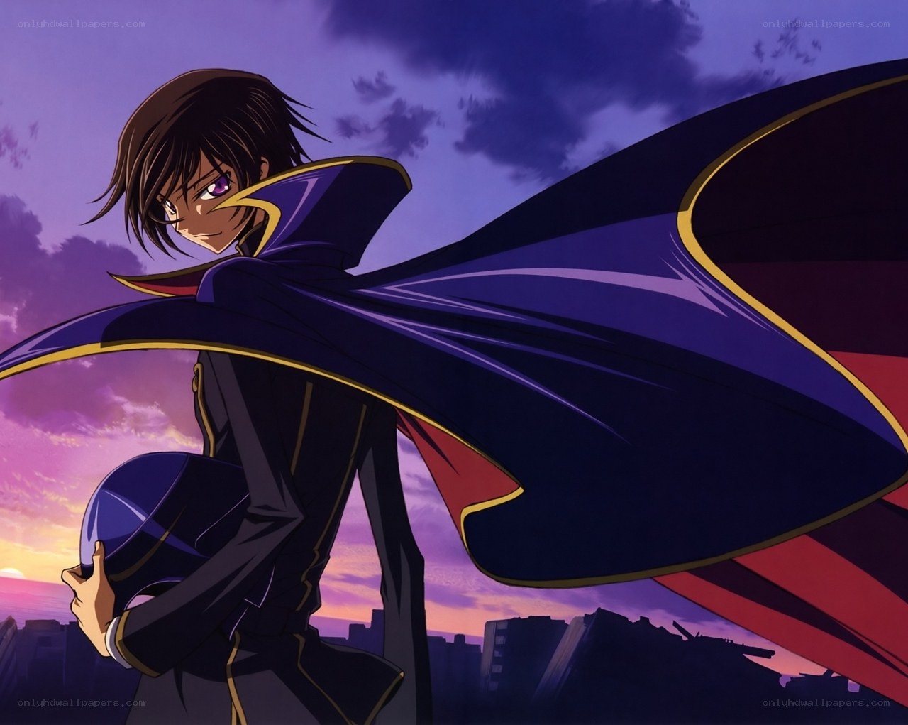 anime character with cape