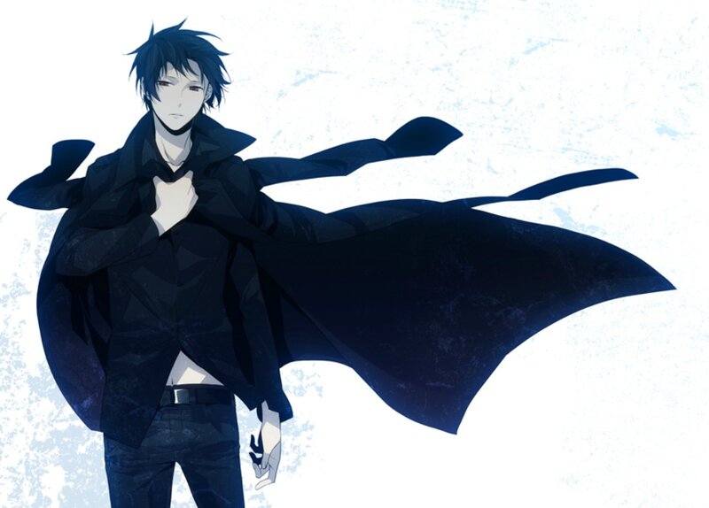 Anime Character with Cape — Black, Dramatic