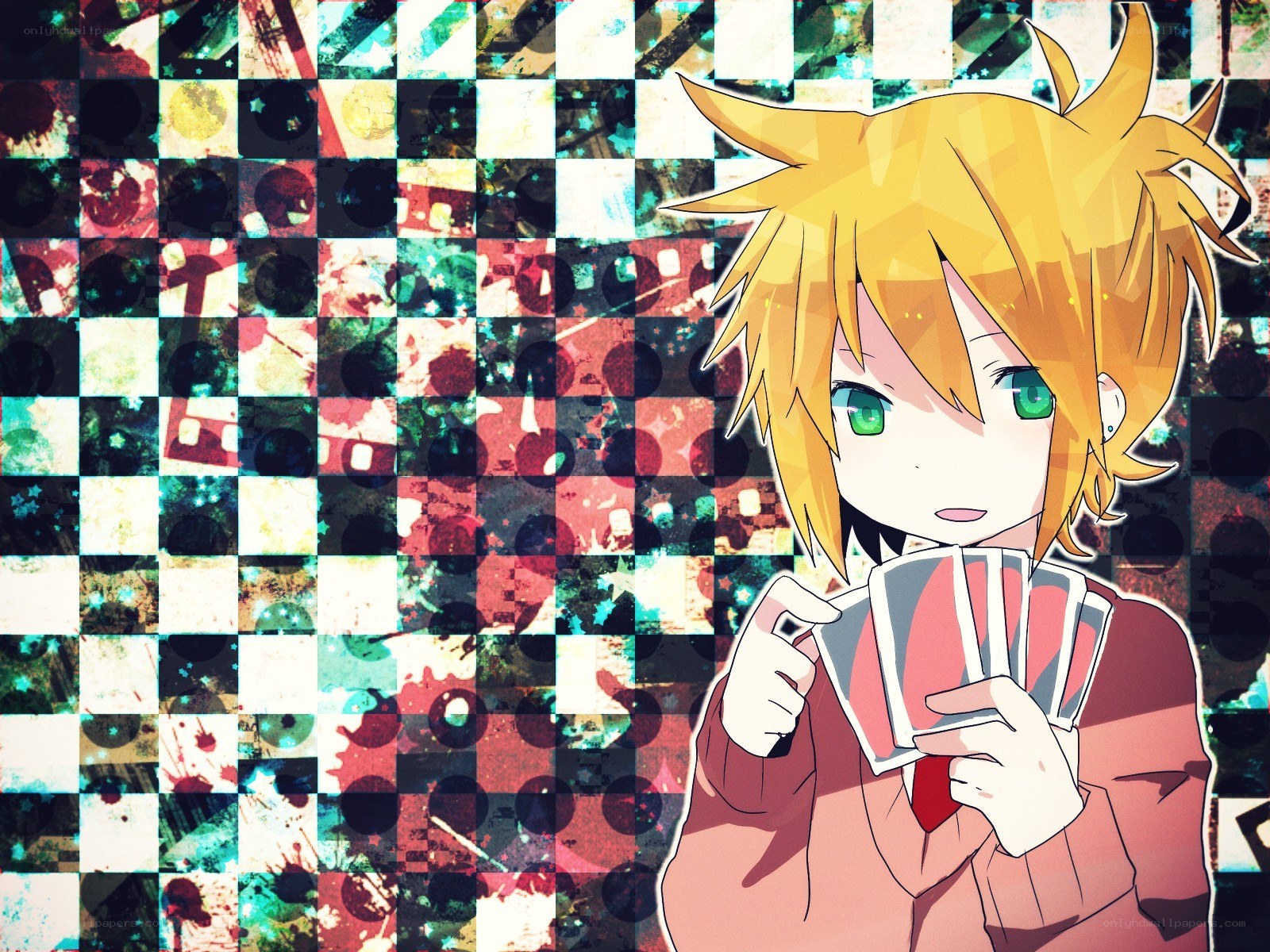 anime character with cards