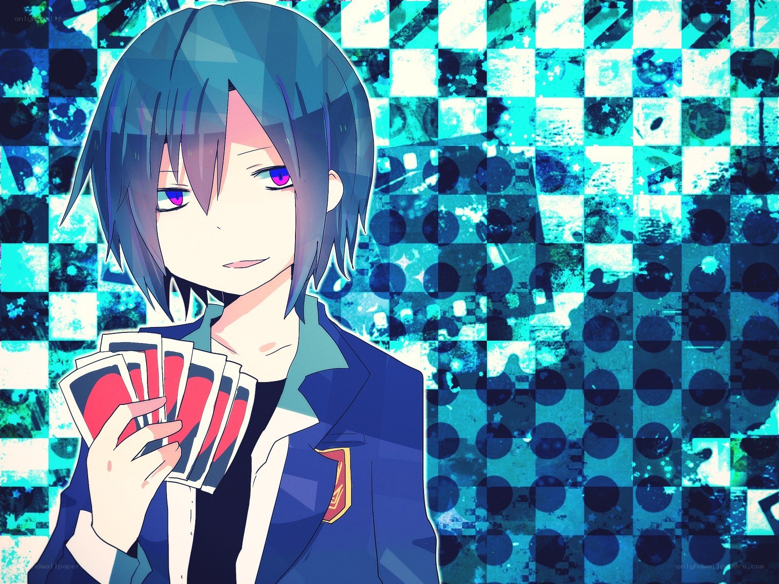 anime character with cards