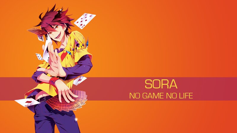 Anime Character with Cards — Orange, Dynamic