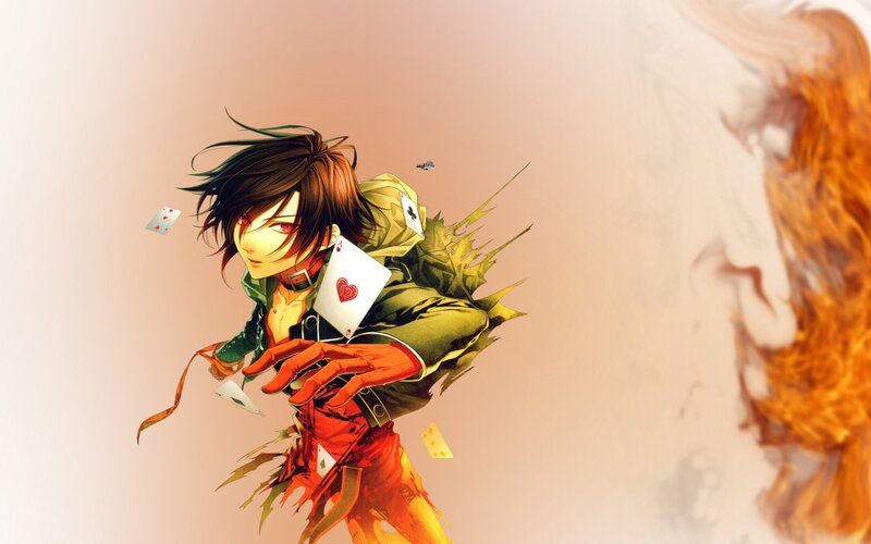 Anime Character with Cards — Orange