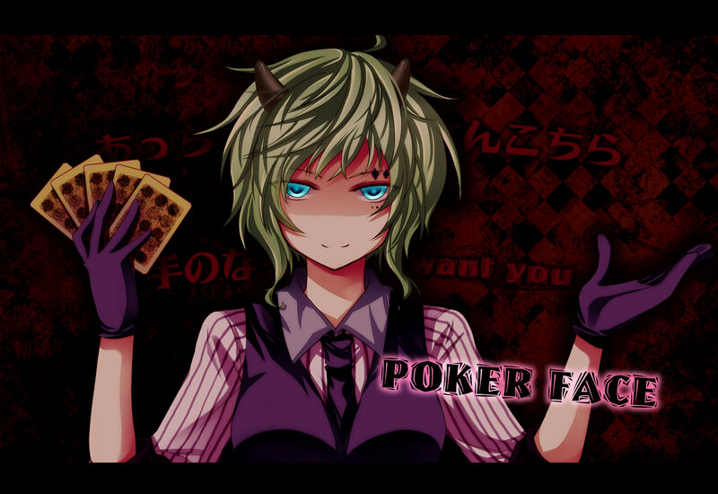 Anime Character with Cards — Purple