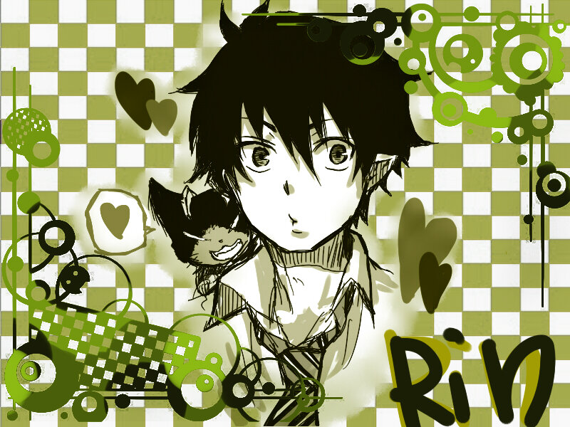 anime character with cat