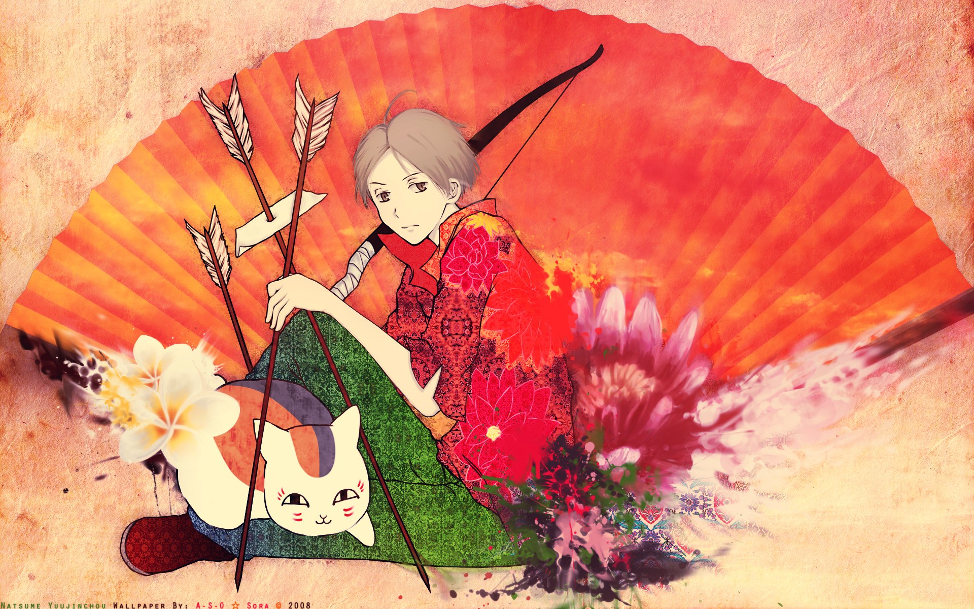 Anime character with cat and arrows