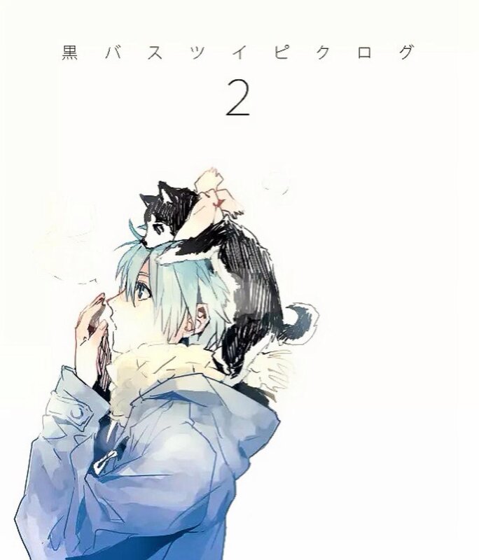 Anime Character with Cat — Blue, Calm