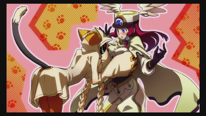 anime character with cat companion