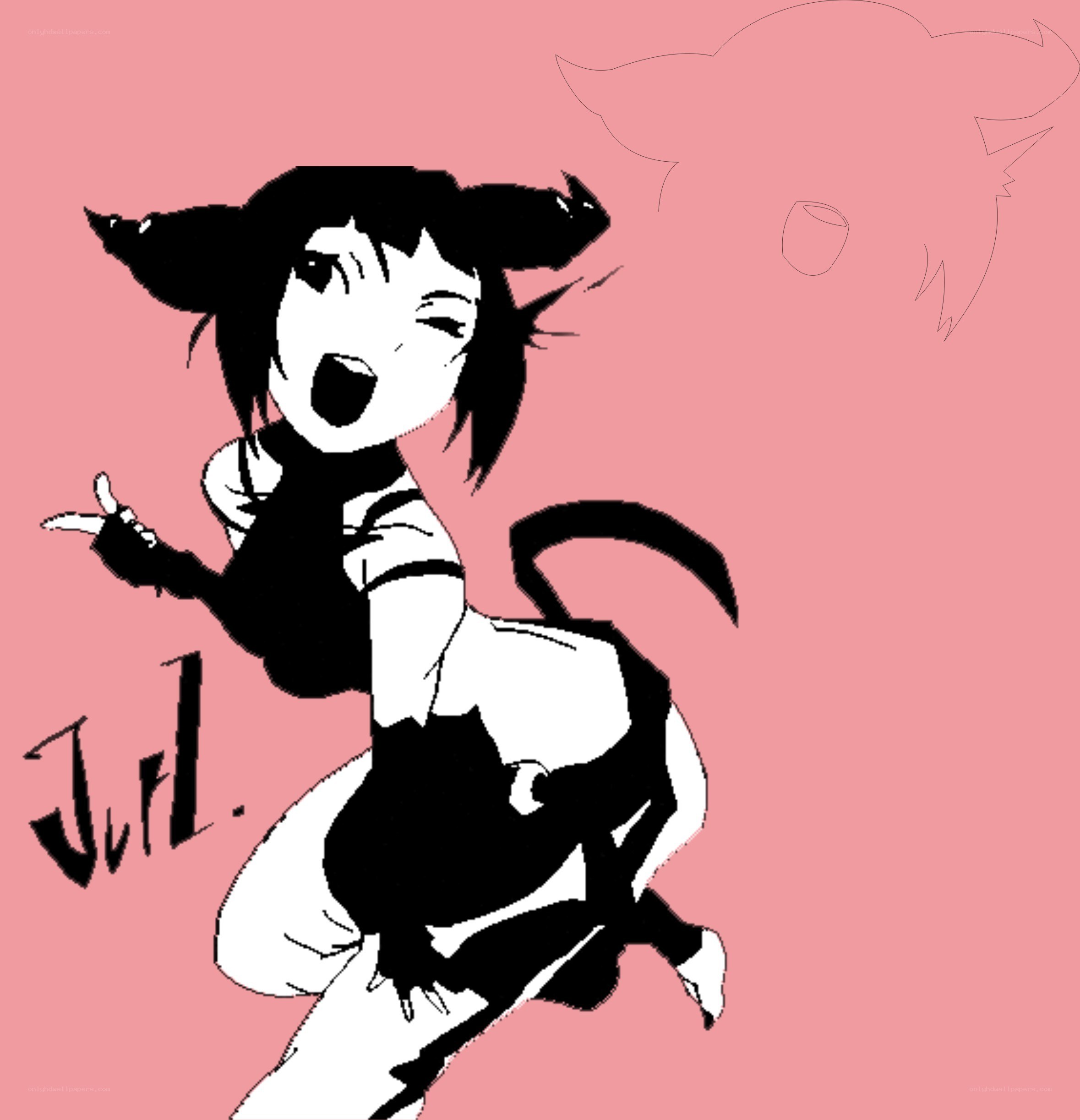 anime character with cat ears