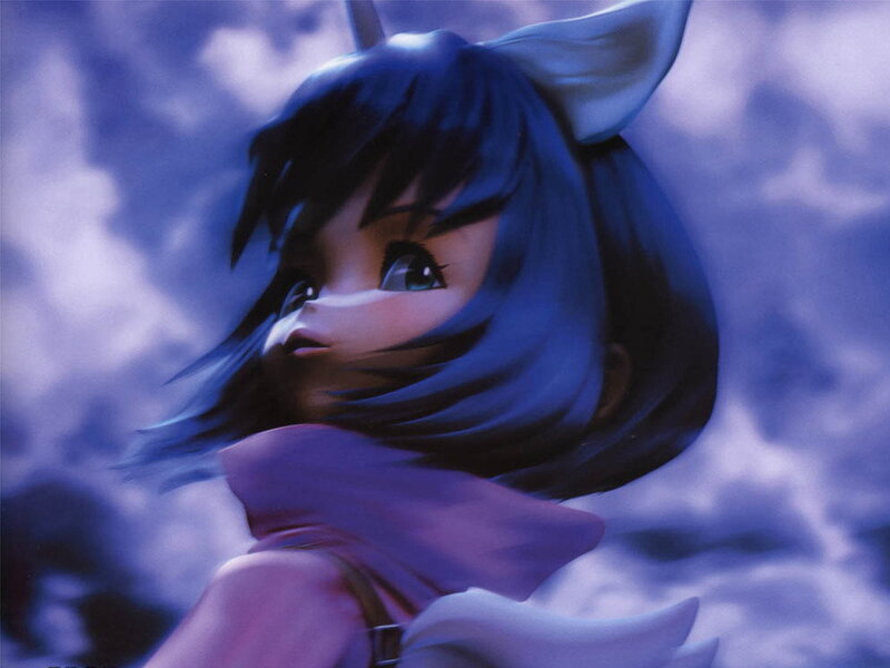 Anime Character with Cat Ears — Blue, Dramatic