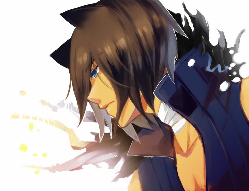 Anime Character with Cat Ears — Brown, Dramatic