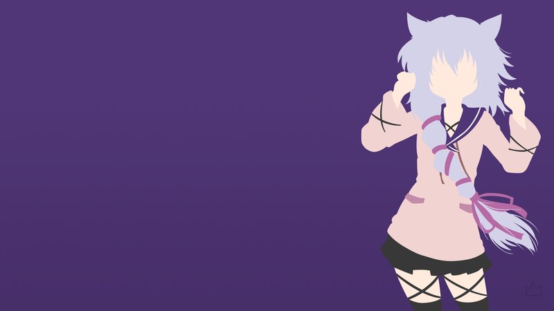 Anime Character with Cat Ears — Purple, Calm