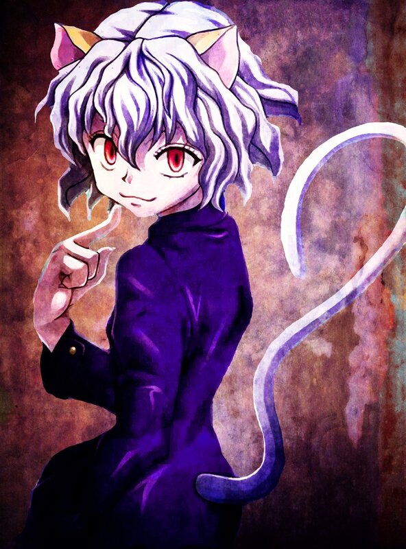 Anime Character with Cat Ears — Purple, Dramatic, Manga
