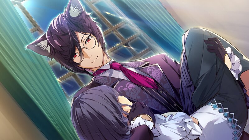 Anime Character with Cat Ears — Purple, Dramatic, Night, Cat Ears