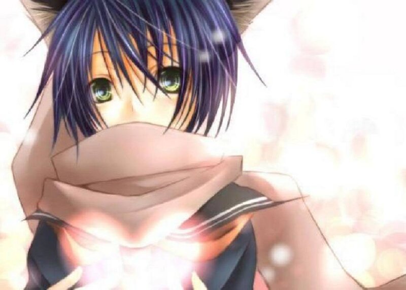 Anime Character with Cat Ears — Purple, Soft