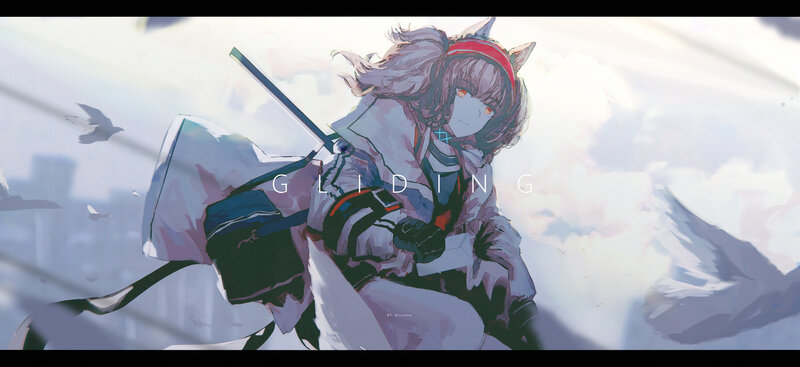 Anime Character with Cat Ears — White, Dramatic, Afternoon